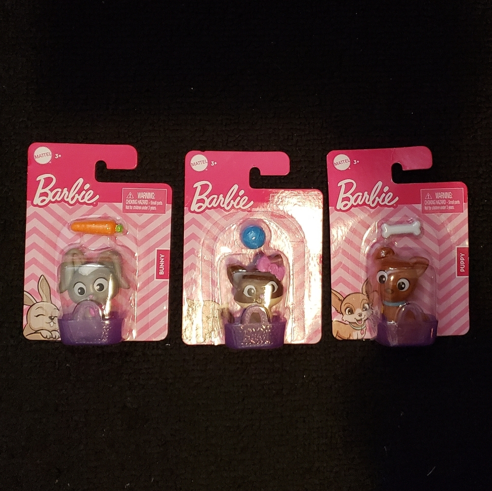 Bnib Barbie pets 1 kitty 1 puppy 1 bunny pet set